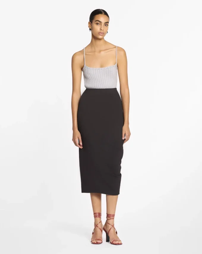Midi Skirt in Wool and Viscose Midi Skirt in Wool and Viscose