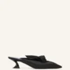 Midnight Step Bow Leather Mule with Heel Midnight Step Bow Leather Mule with Heel