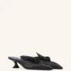 Midnight Step Bow Leather Mule with Heel Midnight Step Bow Leather Mule with Heel