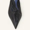 Midnight Step Bow Leather Mule with Heel Midnight Step Bow Leather Mule with Heel