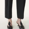 Midnight Step Bow Leather Mule with Heel Midnight Step Bow Leather Mule with Heel