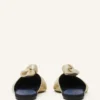 Midnight Step Bow Mule in Metallic Leather