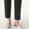 Midnight Step Bow Mule in Metallic Leather