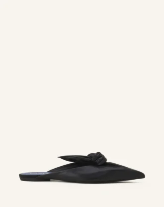 Midnight Step Leather Bow Mule