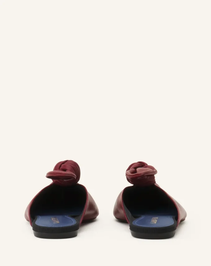 Midnight Step Leather Bow Mule