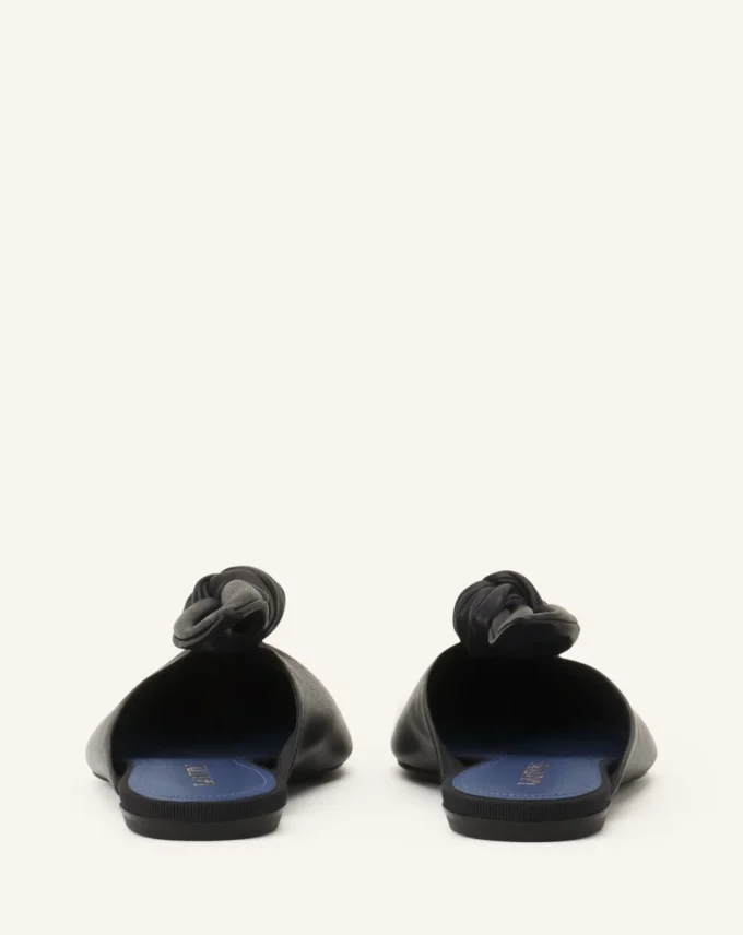 Midnight Step Leather Bow Mule