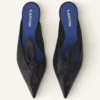 Midnight Step Leather Bow Mule