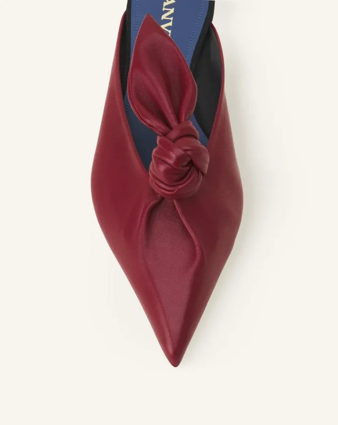 Midnight Step Leather Bow Mule