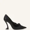 Midnight Step Leather Bow Pump