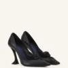 Midnight Step Leather Bow Pump