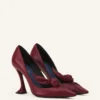 Midnight Step Leather Bow Pump