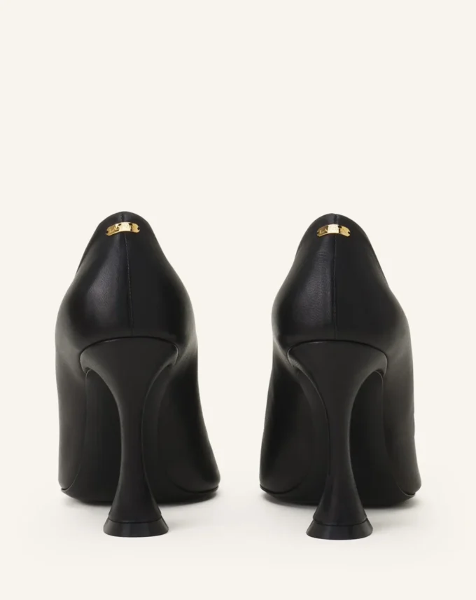Midnight Step Leather Bow Pump