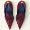 Midnight Step Leather Bow Pump