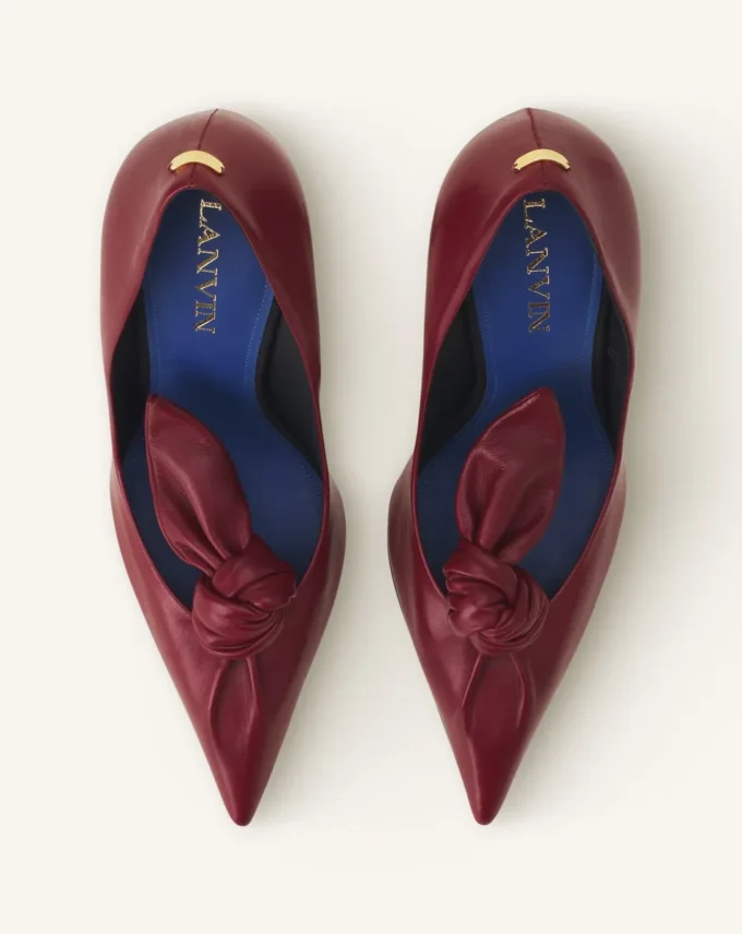 Midnight Step Leather Bow Pump