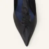 Midnight Step Leather Bow Pump