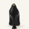 Midnight Step Leather Bow Pump