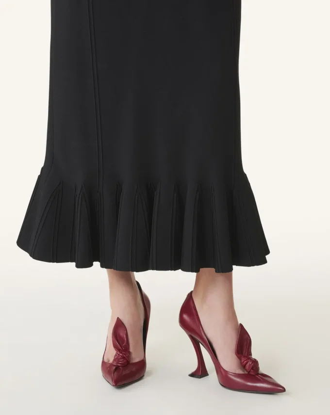 Midnight Step Leather Bow Pump