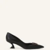 Midnight Step Leather Pump with Buckle