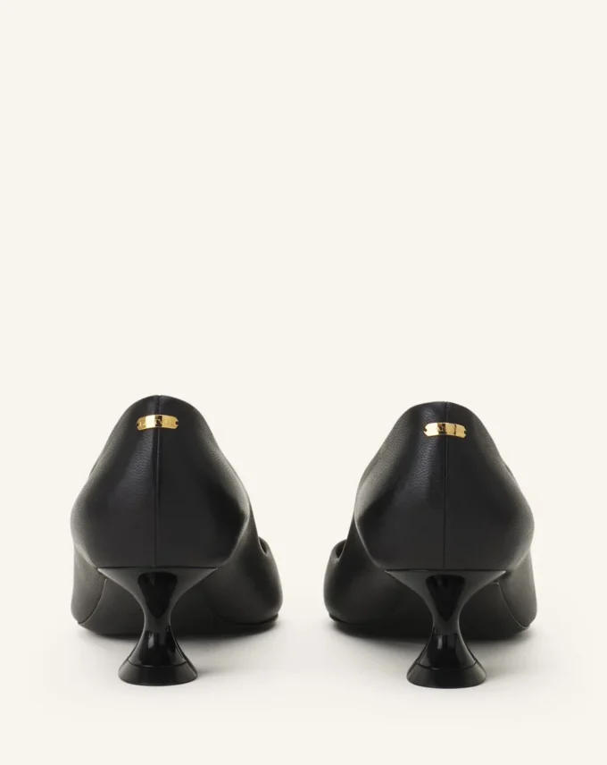 Midnight Step Leather Pump with Buckle