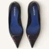 Midnight Step Leather Pump with Buckle