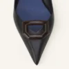 Midnight Step Leather Pump with Buckle