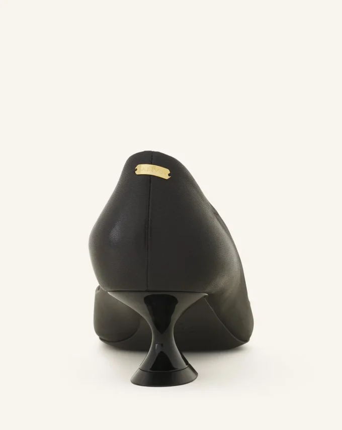 Midnight Step Leather Pump with Buckle