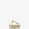 Nano Pencil Cat Bag in Crackled Metallic Leather