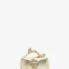 Nano Pencil Cat Bag in Crackled Metallic Leather