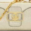 Nano Pencil Cat Bag in Crackled Metallic Leather