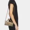 Nano Pencil Cat Bag in Crackled Metallic Leather