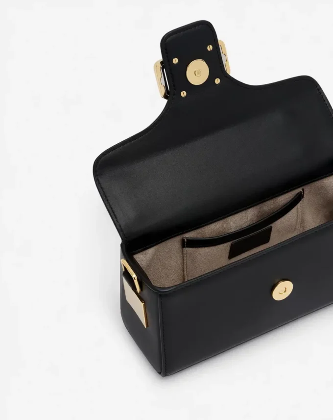 Nano Pencil Cat Bag in Leather and Rhinestone