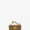Nano Pencil Cat Bag in Metallic Grained Leather