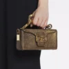 Nano Pencil Cat Bag in Metallic Grained Leather