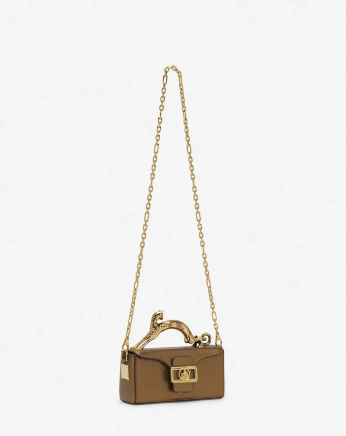 Nano Pencil Cat Bag in Metallic Grained Leather