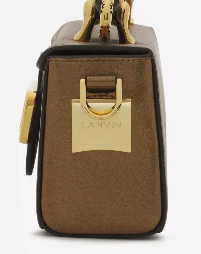 Nano Pencil Cat Bag in Metallic Grained Leather