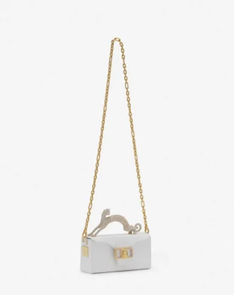Pencil Cat Bag in Leather and Rhinestones Pencil Cat Bag in Leather and Rhinestones