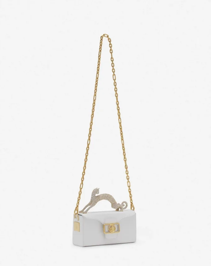 Pencil Cat Bag in Leather and Rhinestones Pencil Cat Bag in Leather and Rhinestones