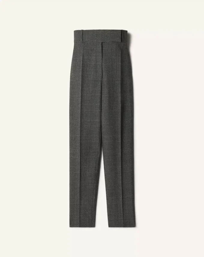 Prince of Wales Wool Cigarette Pants