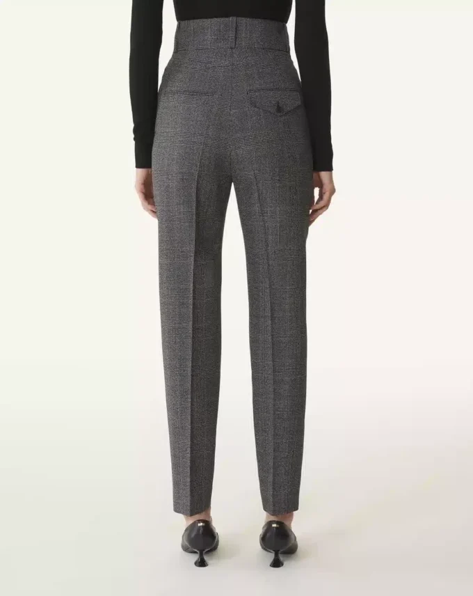Prince of Wales Wool Cigarette Pants
