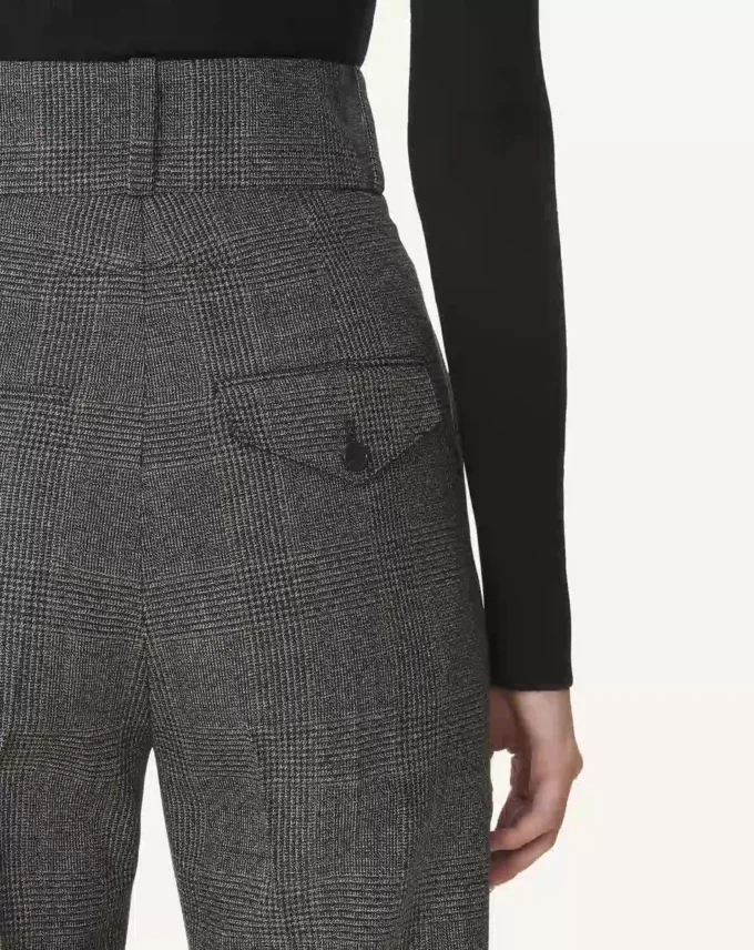 Prince of Wales Wool Cigarette Pants