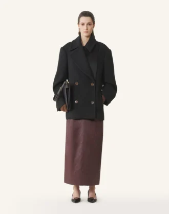 Short Peacoat in Wool