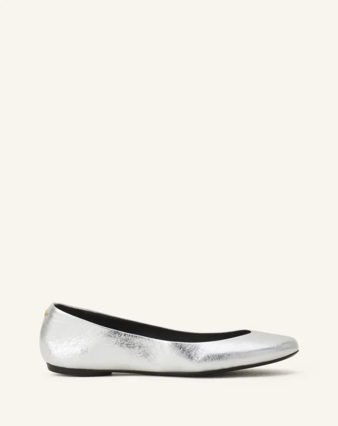 The Ballerina Flat in Metallic Leather