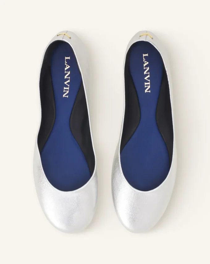 The Ballerina Flat in Metallic Leather