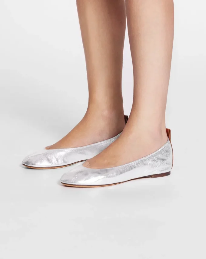 The Ballerina Flat in Metallic Leather The Ballerina Flat in Metallic Leather