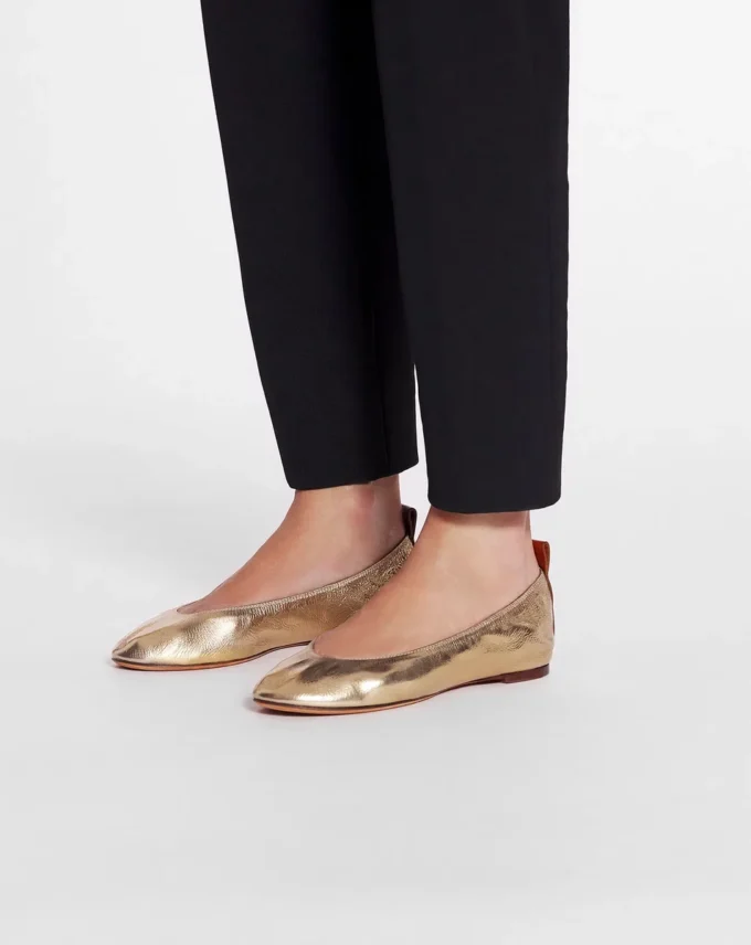 The Ballerina Flat in Metallic Leather The Ballerina Flat in Metallic Leather