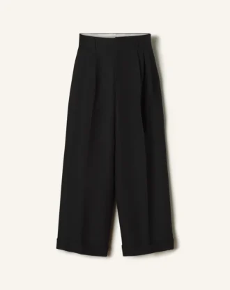 Wide-Leg Flannel Pants