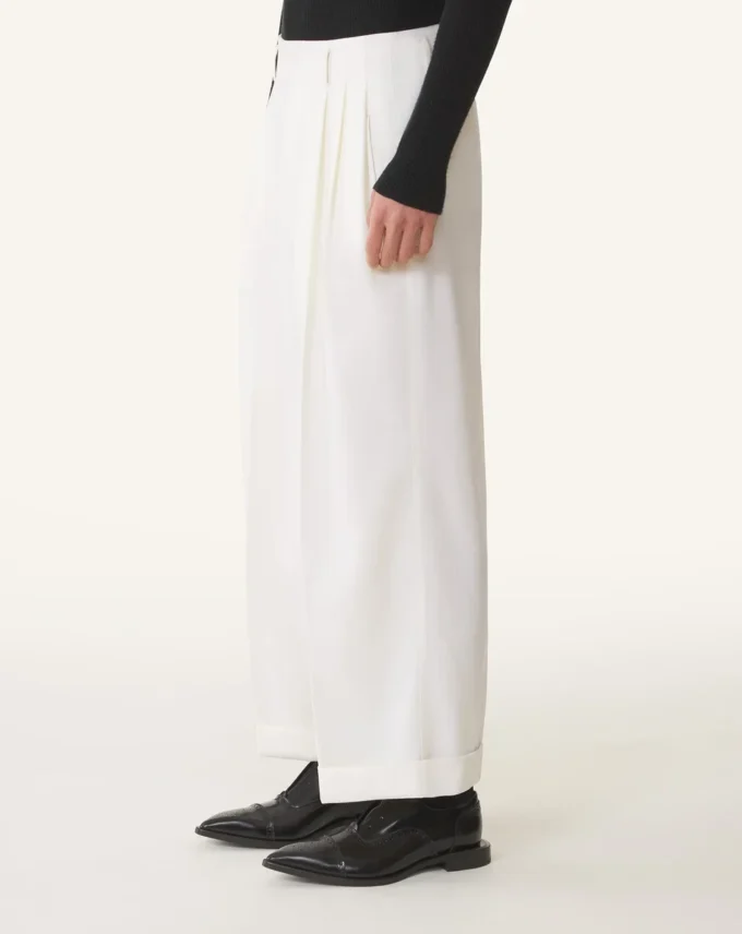 Wide-Leg Wool Pants