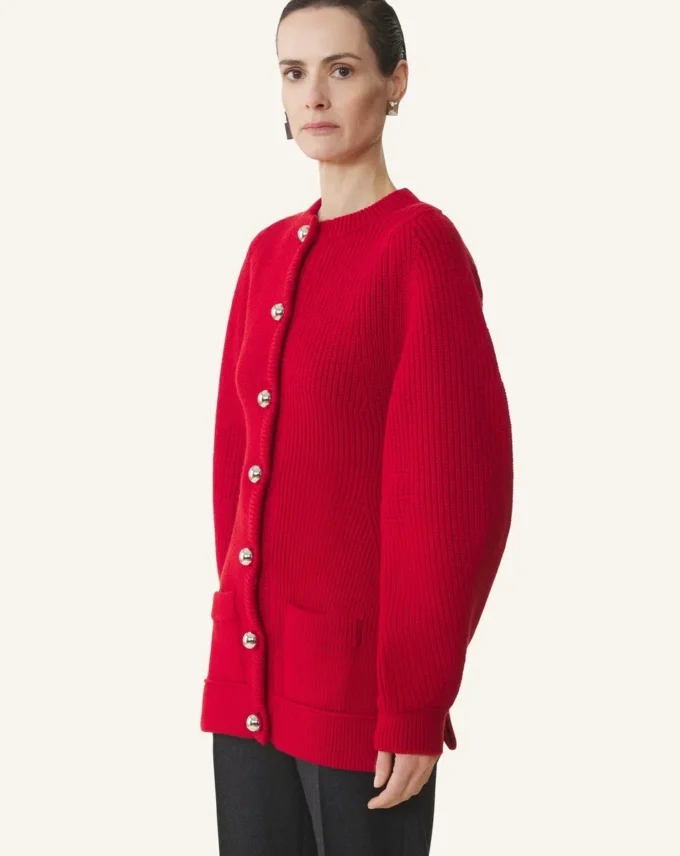 Wool Ribbed Cardigan Wool Ribbed Cardigan