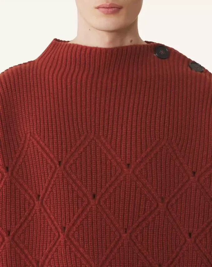 Wool Sweater with Diamond Detail